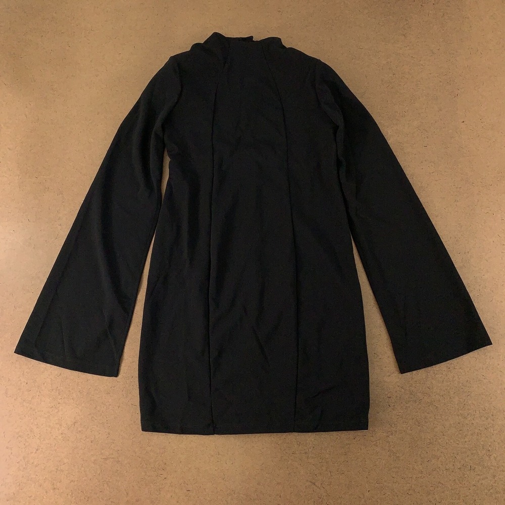 Fiestar Women's Size‎ Large Black Crew Neck Open Back Sheath Mini Dress New